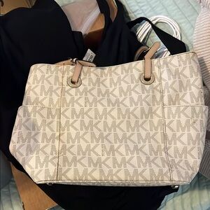 Michael Kors Monogram Cream Tote